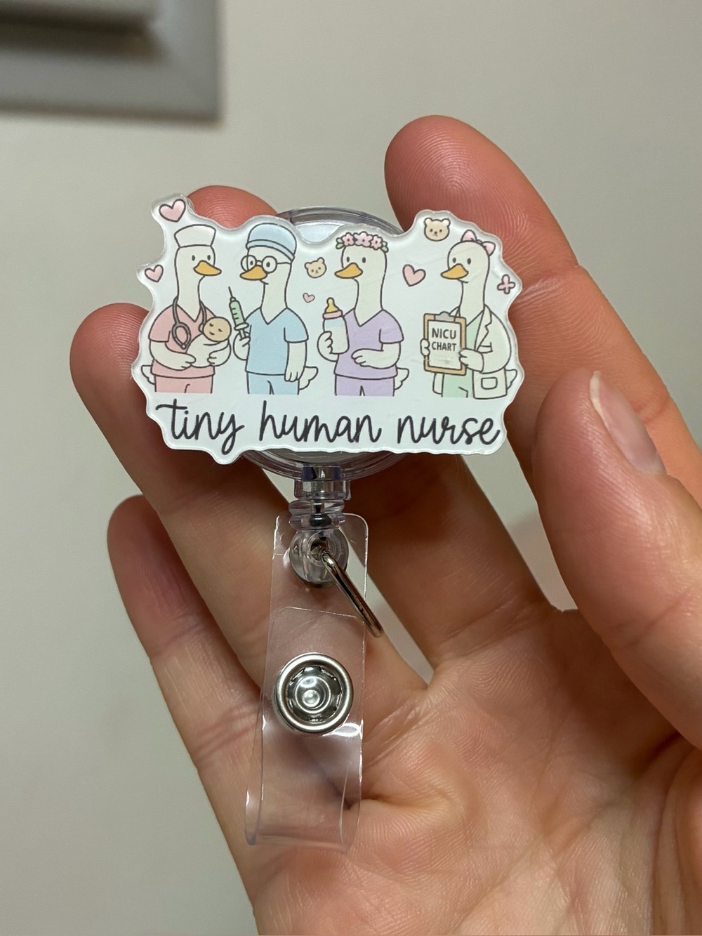 NICU nurse “ tiny human nurse” badge reel
